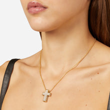 Load image into Gallery viewer, Chiara Ferragni Croci White Zirconia Cross Pendant in Gold Necklace