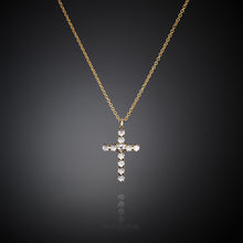 Load image into Gallery viewer, Chiara Ferragni Croci White Zirconia Bold Cross Pendant in Gold Necklace