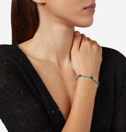 Chiara Ferragni Emerald Silver and Green Zirconia Bracelet