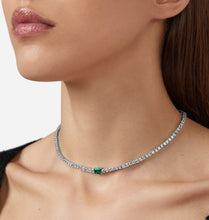 Load image into Gallery viewer, Chiara Ferragni Emerald Silver and Green Zirconia Necklace