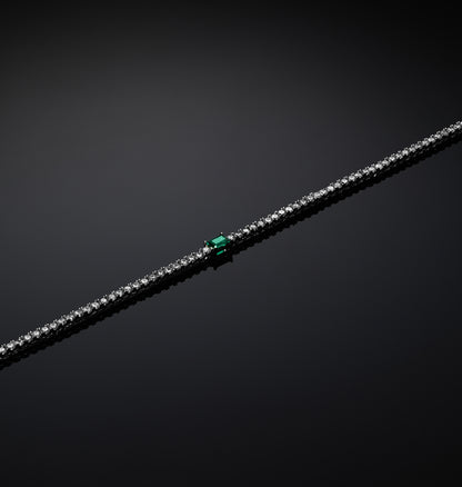 Chiara Ferragni Emerald Silver and Green Zirconia Necklace