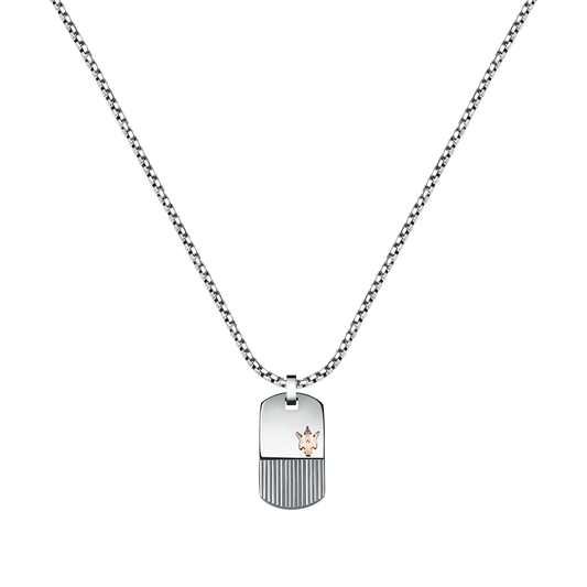 Maserati Silver and Rose Gold 60cm Pendant