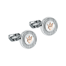 Load image into Gallery viewer, Maserati Silver and Rose Gold Cufflinks