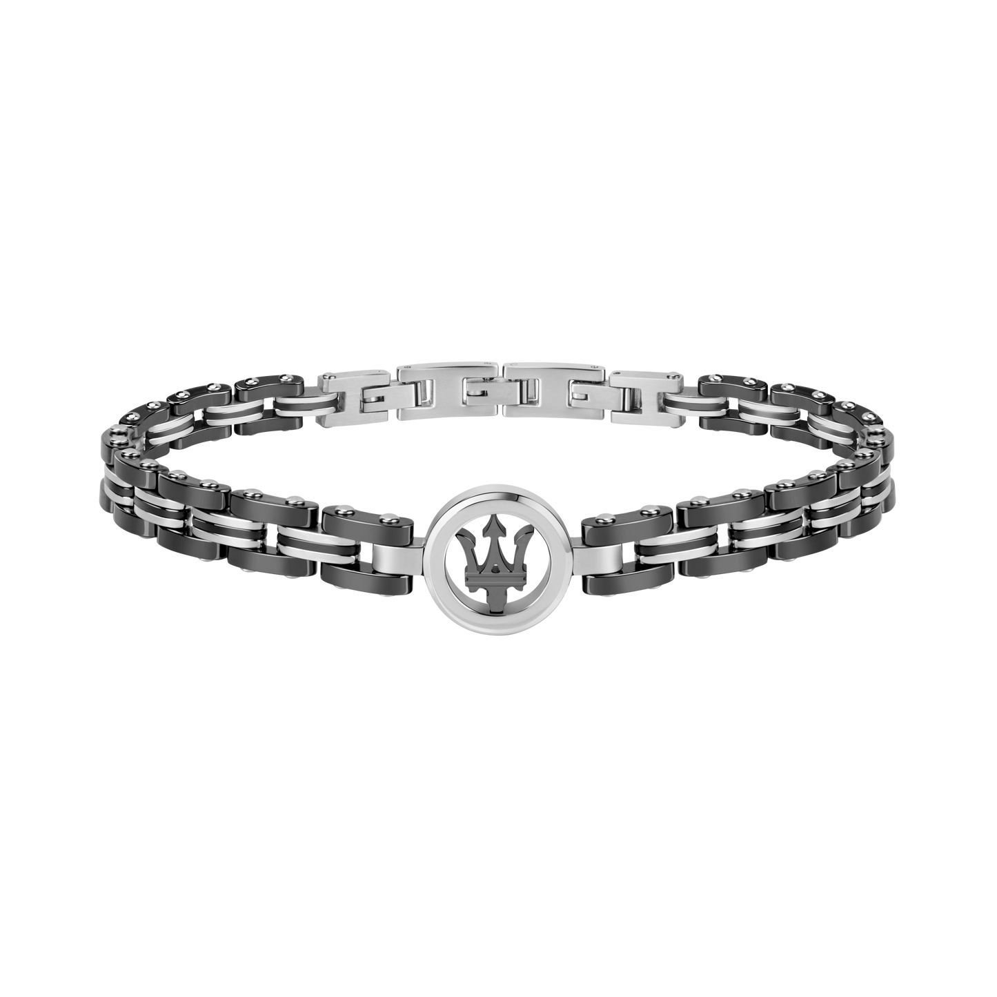 Maserati Ceramic Black with Silver Logo Jewels Bracelet