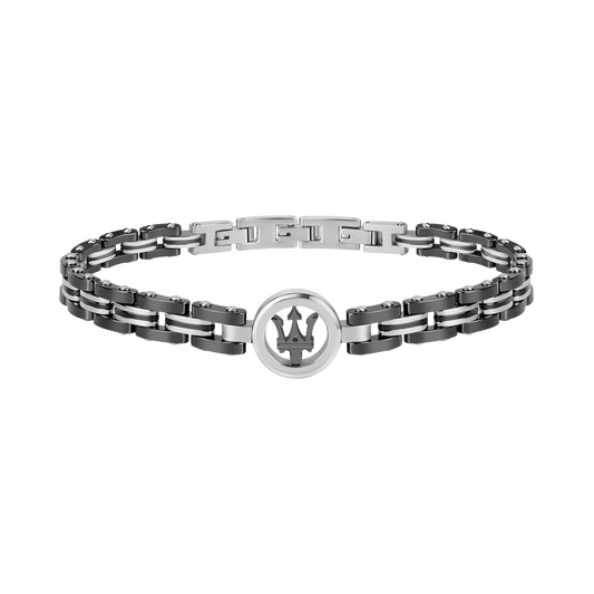 Maserati Ceramic Black with Silver Logo Jewels Bracelet