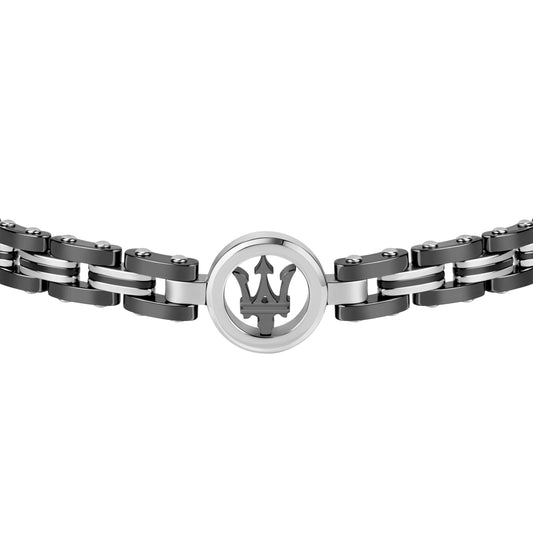 Maserati Ceramic Black with Silver Logo Jewels Bracelet