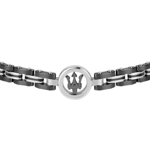 Maserati Ceramic Black with Silver Logo Jewels Bracelet