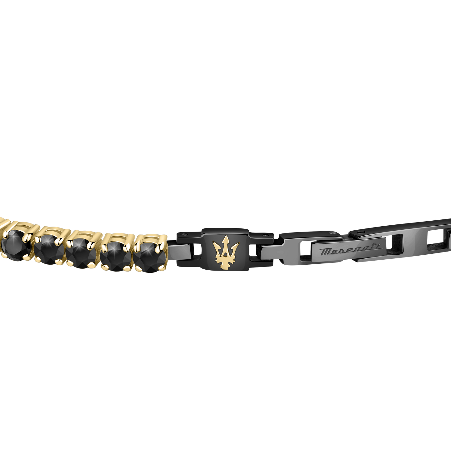 Maserati Gold Black Cubic Zirconia 22cm Bracelet