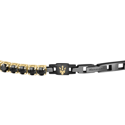 Maserati Gold Black Cubic Zirconia 22cm Bracelet