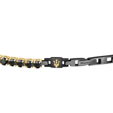 Load image into Gallery viewer, Maserati Gold Black Cubic Zirconia 22cm Bracelet