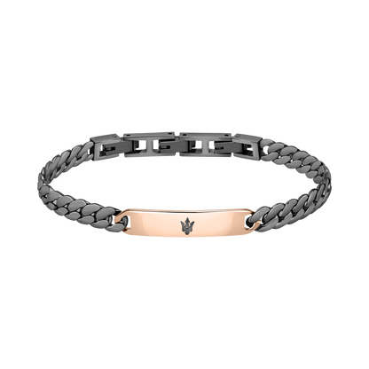 Maserati Gunmetal and Rose Gold Tag 22cm Bracelet