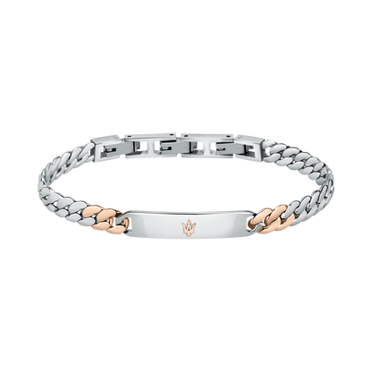 Maserati Silver with Rose Gold Accent 22cm Bracelet