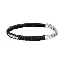 Load image into Gallery viewer, Maserati Black with Rose Gold Recycled Leather 225mm Bracelet