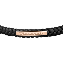 Load image into Gallery viewer, Maserati Black with Rose Gold Recycled Leather 225mm Bracelet
