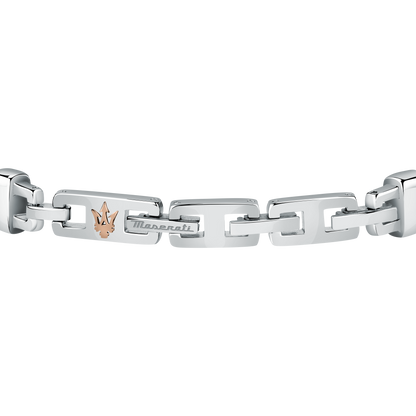 Maserati Black with Rose Gold Recycled Leather 225mm Bracelet