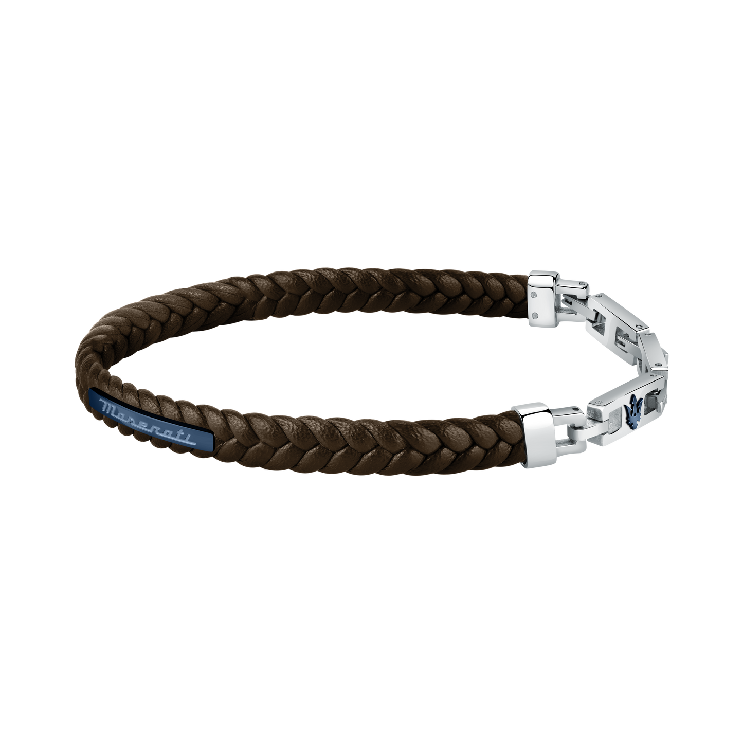 Maserati Brown with Blue Recycled Leather 225mm Bracelet