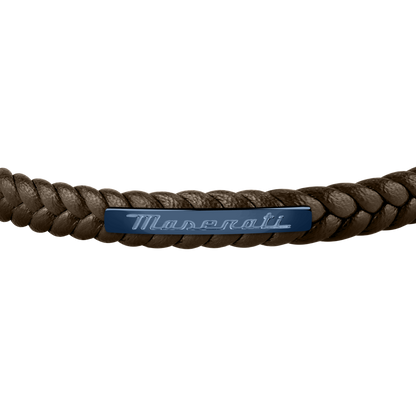 Maserati Brown with Blue Recycled Leather 225mm Bracelet