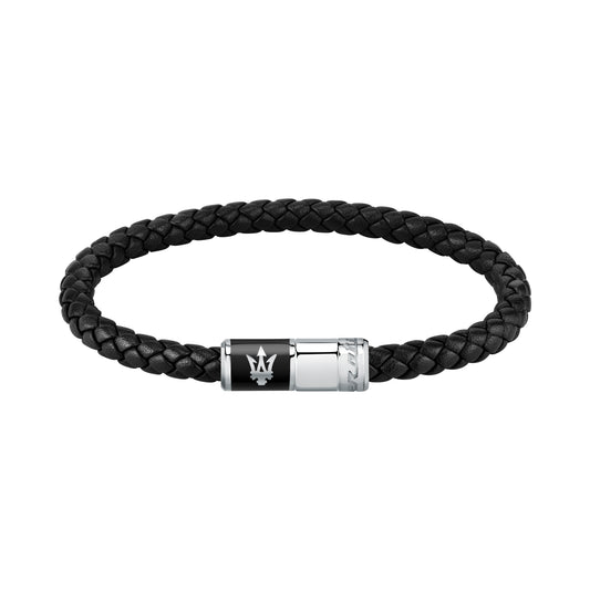 Maserati Black Recycled Leather 217mm Bracelet