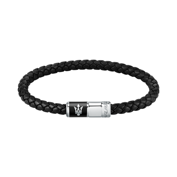 Maserati Black Recycled Leather 217mm Bracelet