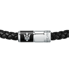 Load image into Gallery viewer, Maserati Black Recycled Leather 217mm Bracelet