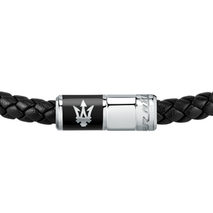 Maserati Black Recycled Leather 217mm Bracelet