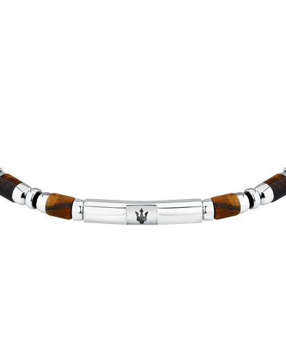 Maserati Men's Iconic Agate Tiger Eye Bracelet