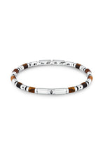 Load image into Gallery viewer, Maserati Men&#39;s Iconic Agate Tiger Eye Bracelet