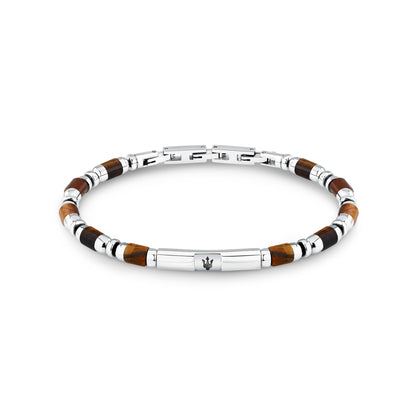 Maserati Men's Iconic Agate Tiger Eye Bracelet