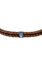 Load image into Gallery viewer, Maserati Men&#39;s Brown Woven Leather Bracelet