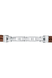 Maserati Men's Brown Woven Leather Bracelet