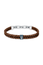 Load image into Gallery viewer, Maserati Men&#39;s Brown Woven Leather Bracelet