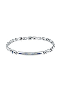 Maserati Men's Stainless Steel Blue Logo Bracelet