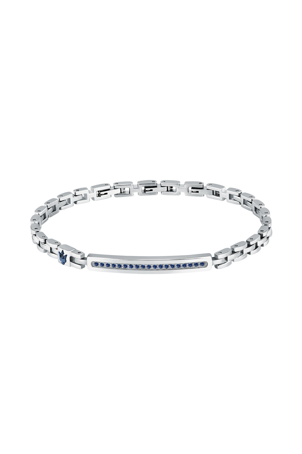 Maserati Men's Stainless Steel Blue Logo Bracelet