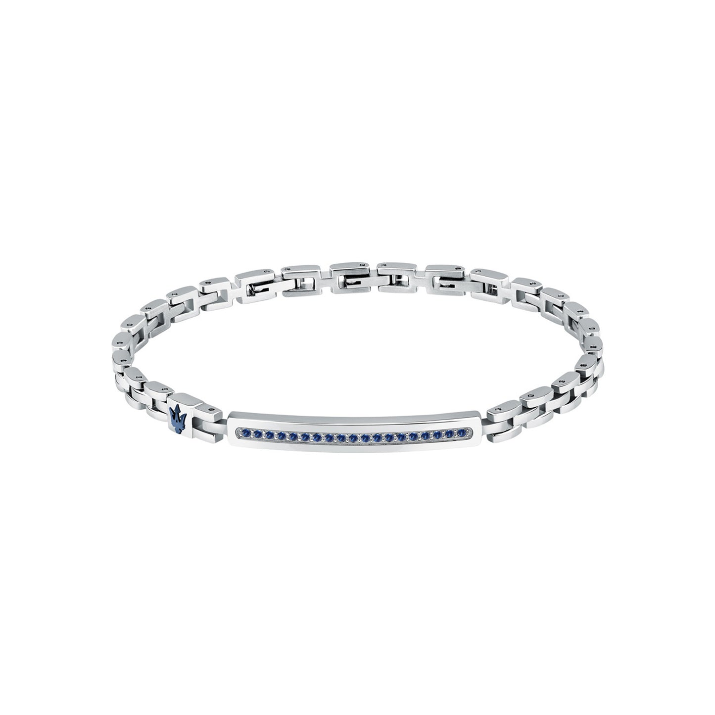 Maserati Men's Stainless Steel Blue Logo Bracelet