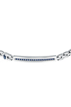 Load image into Gallery viewer, Maserati Men&#39;s Stainless Steel Blue Logo Bracelet