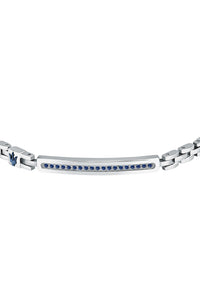 Maserati Men's Stainless Steel Blue Logo Bracelet