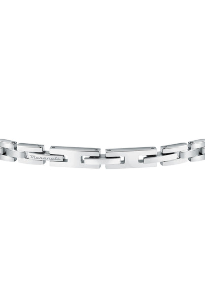 Maserati Men's Stainless Steel Blue Logo Bracelet