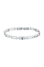 Load image into Gallery viewer, Maserati Men&#39;s Iconic Stainless Steel Blue Logo Bracelet