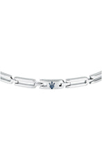 Load image into Gallery viewer, Maserati Men&#39;s Iconic Stainless Steel Blue Logo Bracelet