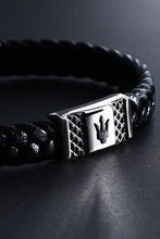 Load image into Gallery viewer, Maserati Men&#39;s Gun Metal Leather Bracelet