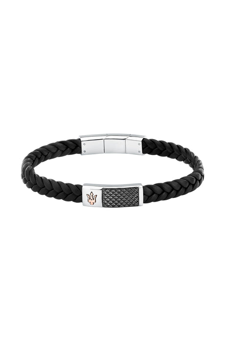 Maserati Men's RG & Gun Metal Leather Bracelet