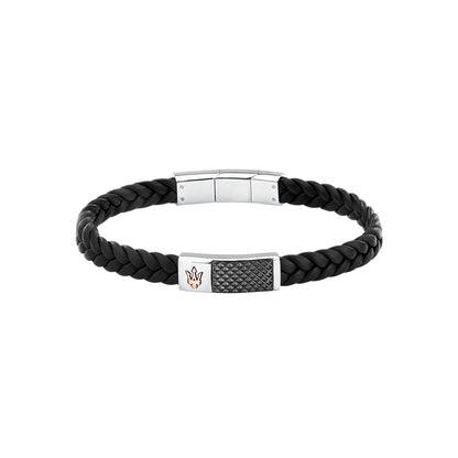 Maserati Men's RG & Gun Metal Leather Bracelet
