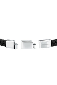 Maserati Men's RG & Gun Metal Leather Bracelet