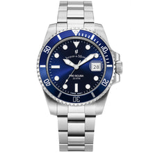 Load image into Gallery viewer, Jacques Du Manoir Swiss-Made Pro Scuba 43mm 200m Water Resistant Stainless Steel and Blue Watch