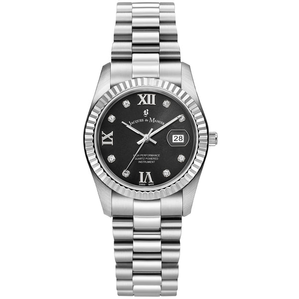 JDM Inspiration Roman 34mm Silver Strap Watch