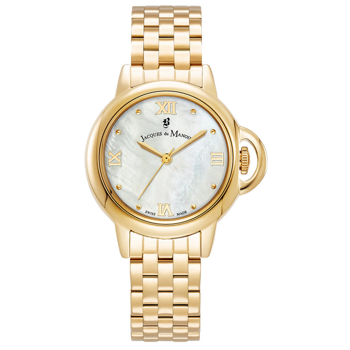 Jacques Du Manoir Swiss Grace 32mm Analog Gold Stainless Steel Strap Watch