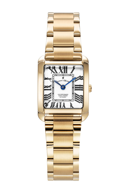 JDM Emily 22x19mm White Dial Gold Strap Watch