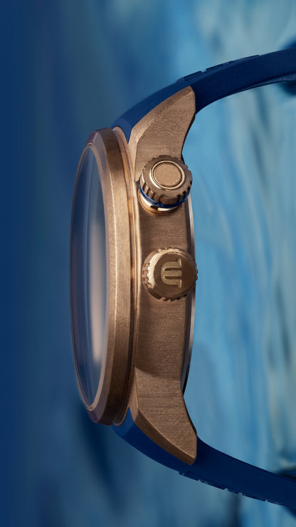 Maurice Lacroix Swiss Made Pontos S Diver 42mm Dark Blue Leather Dual Strap Watch