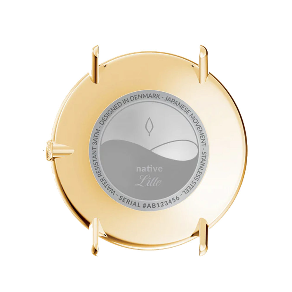 Nordgreen Native 28mm Gold 5 Link Stainless Steel Strap Watch