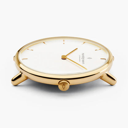 Nordgreen Native 28mm Gold 5 Link Stainless Steel Strap Watch